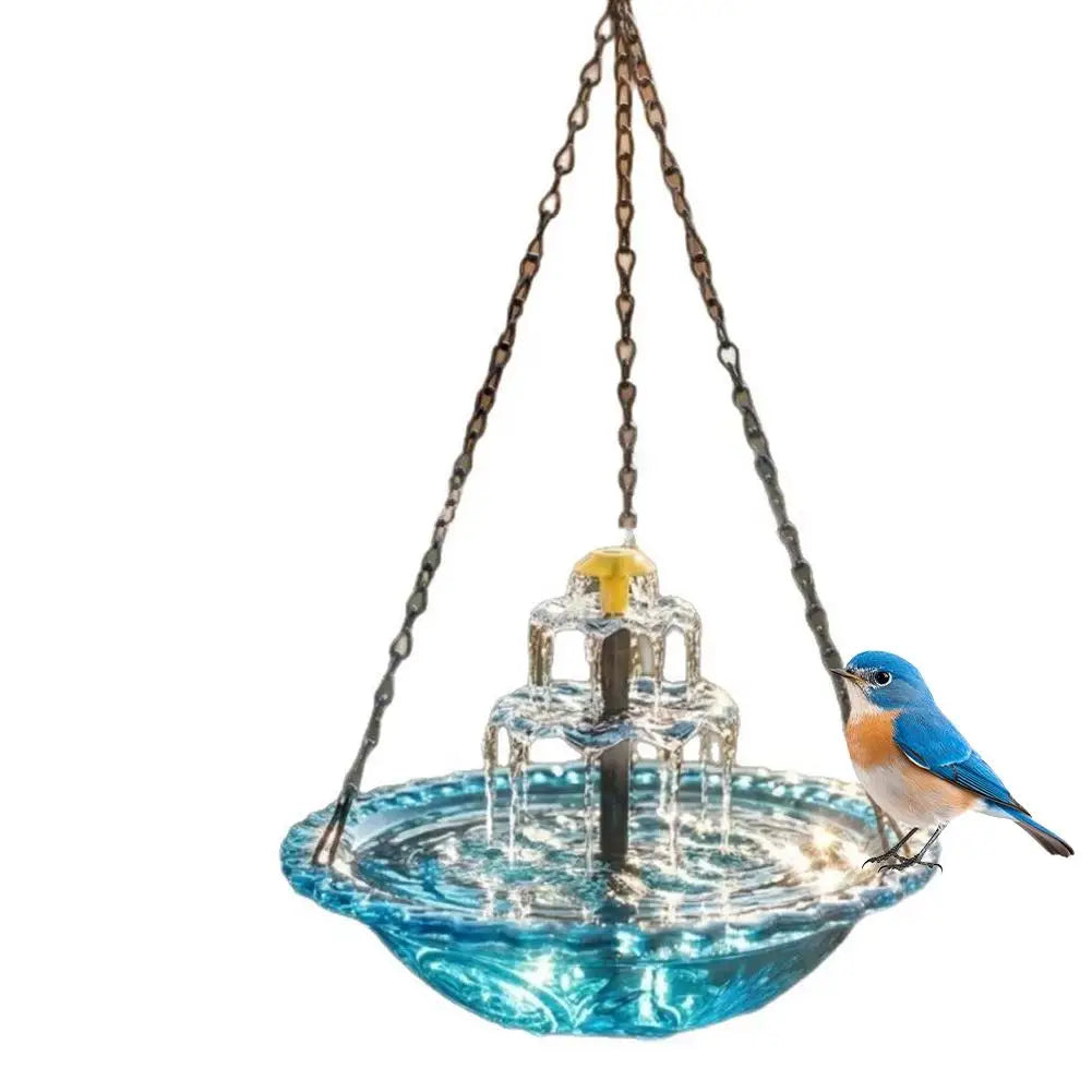 Waterfall Hanging Bird Bath Fountain Garden Courtyard Terrace With Fountain Bird Bathroom With Hook Bird Drinking Tray Outside