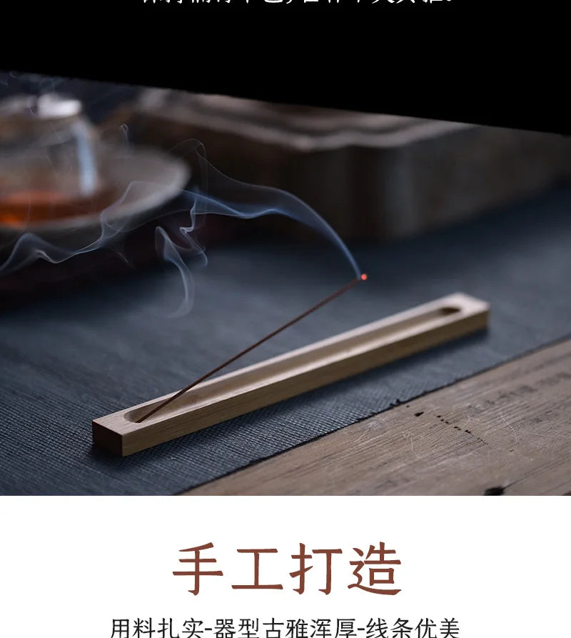 Wood Incense Stick Holder Line Incense Burner Wooden Crafts Sandalwood Coil Base Home Decoration