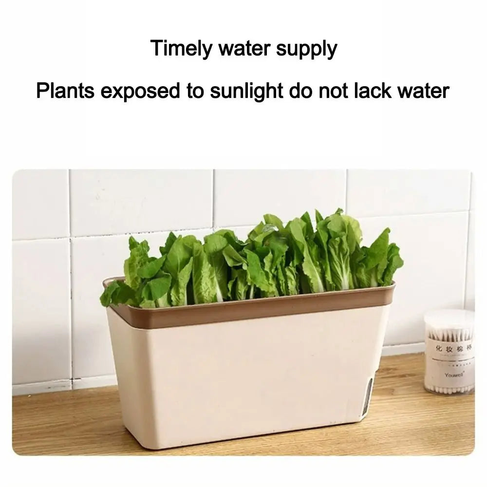 Modern Stylish Double Layer Flower Pot Rectangular Indoor Flower Planter Box Self Watering Plant Pot Hydroponics Planter