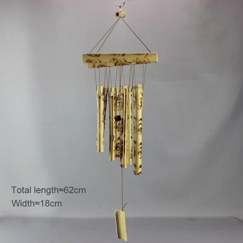 Natural Wind Chimes Handmade Tubes Bamboo Bell Outdoor Yard Garden Windchime Crafts  Indoors Pendant Balcony Home Hotel Decor