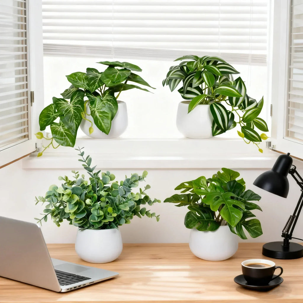 Top Quality Artificial Green Potted Plants for Daily Home Decor Ideal for Windowsills And Desktops