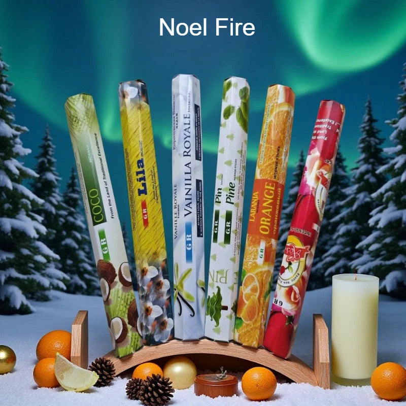 6 Sets of 120 Indian Incense Sticks Palo Santo Lavender Jasmine Meditation Fresh Air Scent Aroma Home Long-Lasting Fragrance