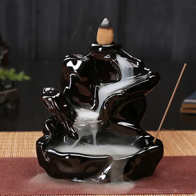 Free 20Pcs Incense cones Creative Home Decor Backflow Stick Incense Burner Ceramic Censer Home Decoration Use In Home Teahouse