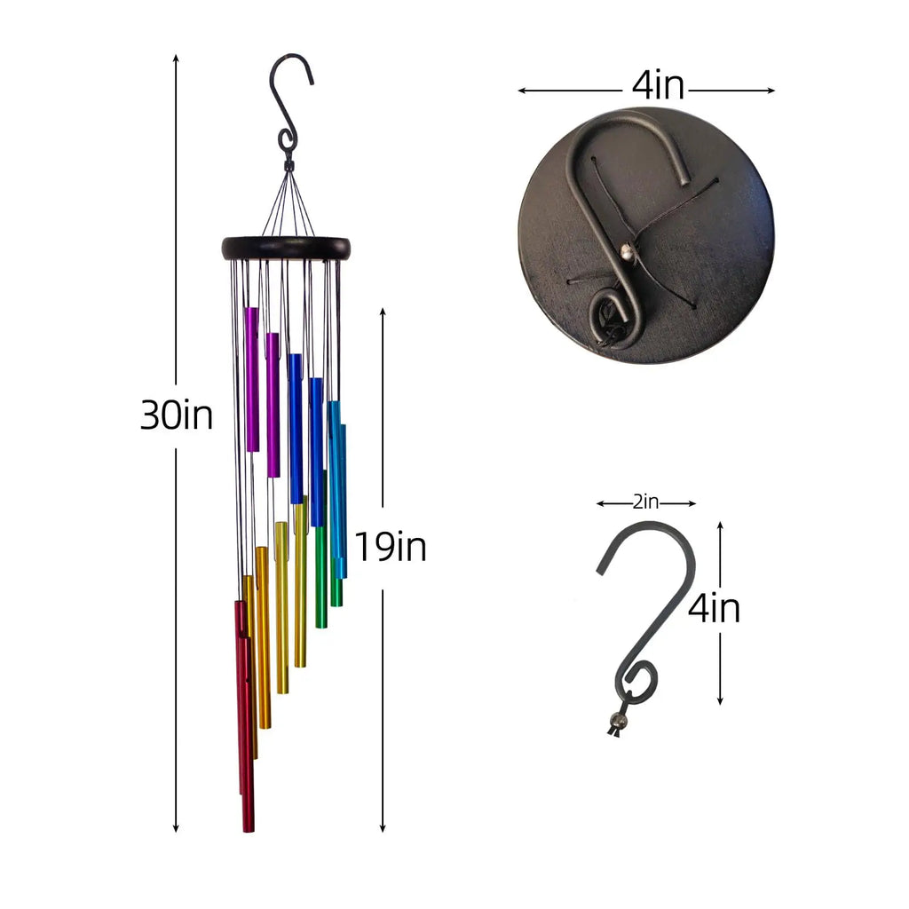 Beautiful and Soothing Musical Wind Chime with 12 Tubes and Bells - Perfect for Relaxation and Meditation