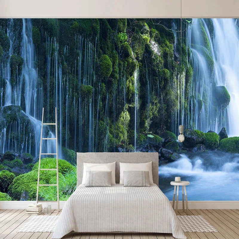 Waterfall Landscape Custom 3D Photo Wallpaper Natural Scenery Wall Murals Decals Home Decor Wallpaper Roll For Bedroom Walls