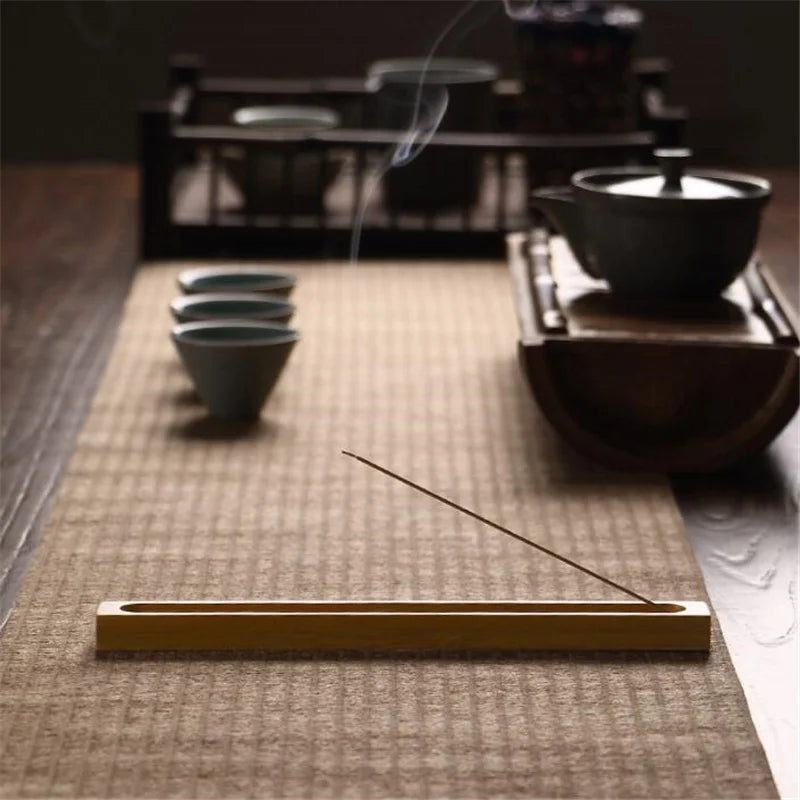 Useful Bamboo Material Stick Plate Incense Holder Fragrant Ware Stick Incense Burner Bamboo Line Incense Burner High Quality