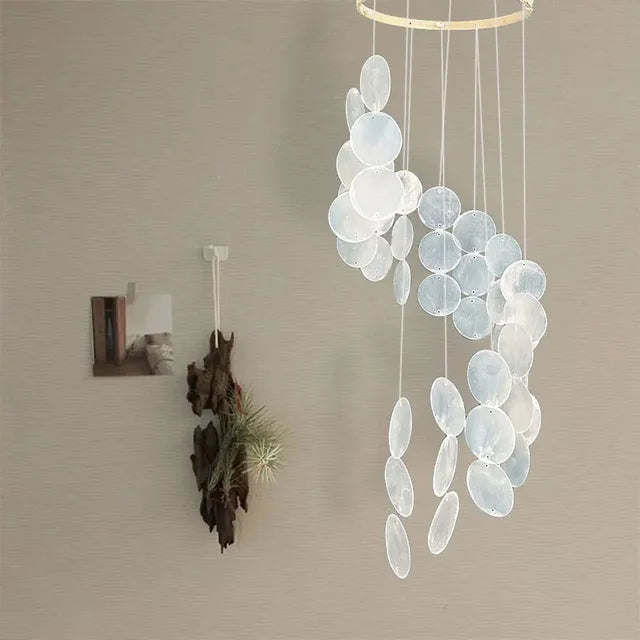 Natural Shell Wind Chimes Creative Dream Catcher Craft Outdoor Yard Welcome Guest Decoration Bedroom（Only wind chime pieces）