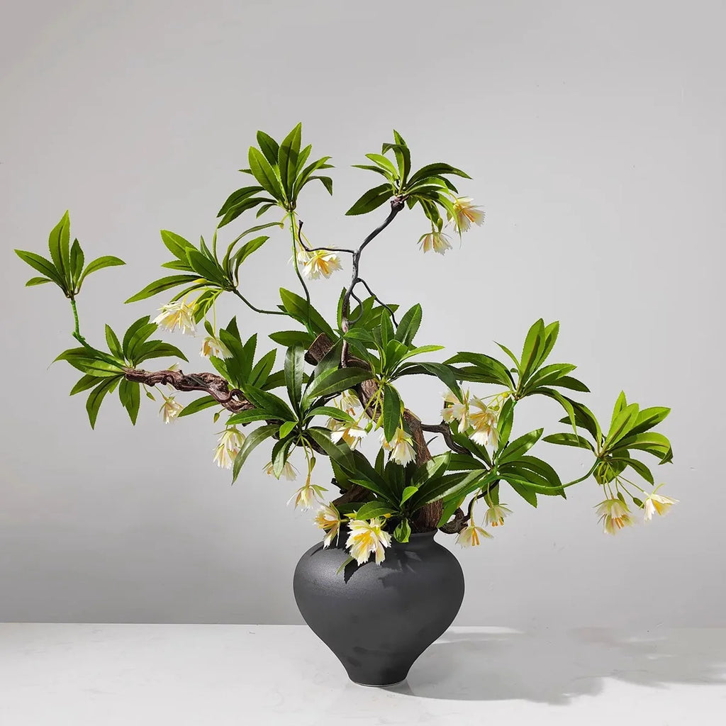 Not Real Plants with Vase Flower Artificial Plants and Flowers for Home Office Artificial Tree Desktop Ornaments