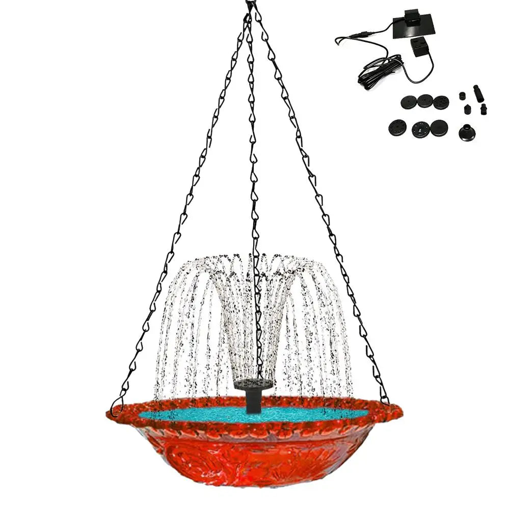 Waterfall Hanging Bird Bath Fountain Garden Courtyard Terrace With Fountain Bird Bathroom With Hook Bird Drinking Tray Outside