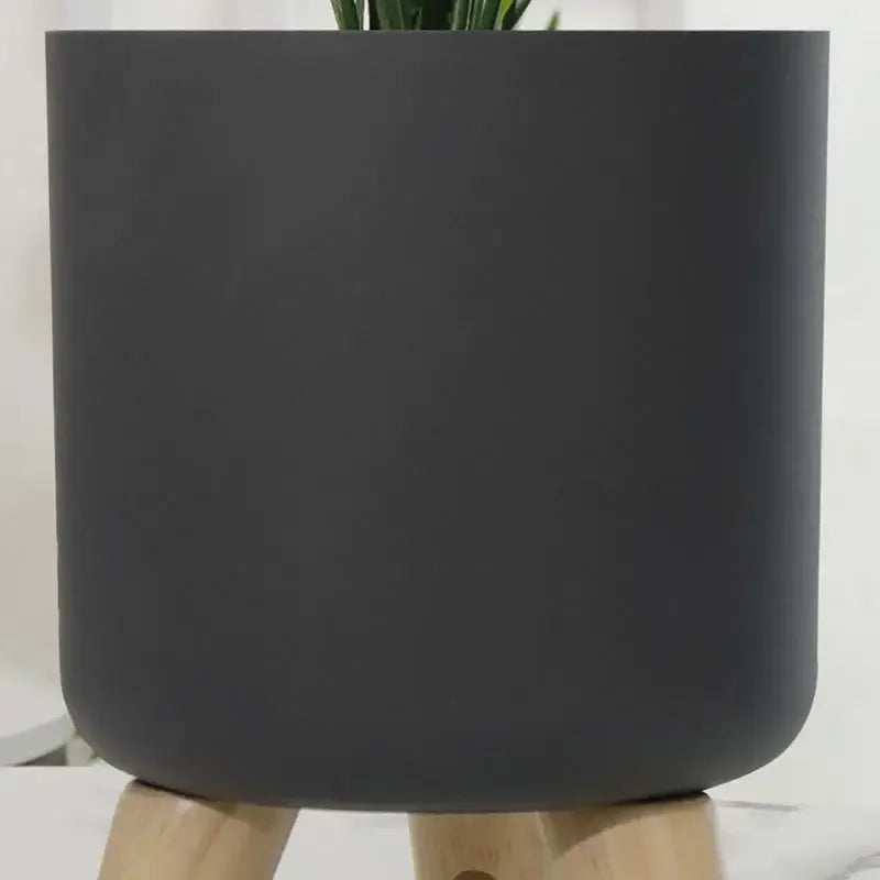 Flower Pot With Wood Holder Plant Stand Display Rack Planter For Indoor Desktop Living Room Decoration Floor-standing Flower Pot