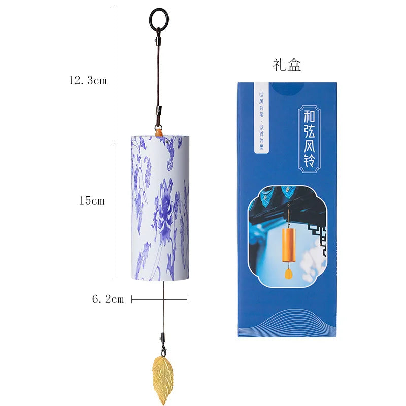 Healing Koshi Chime for Yoga & Meditation, Japanese Style Bamboo Hand-cranked Wind Chime, Zen Decor Metal Chord Chime Ornament