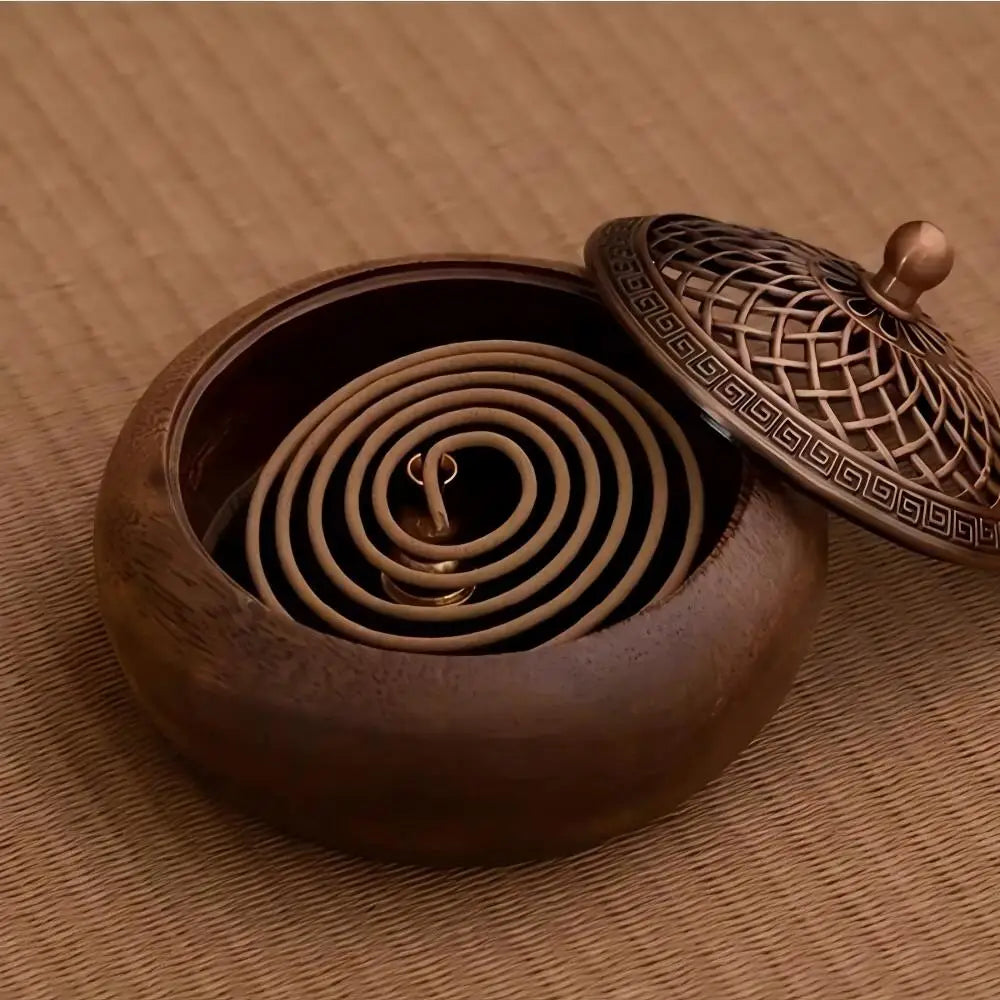 Solid Wood Pan Incense Burner, Indoor Aromatherapy Burner With Sandalwood Incense, Tea Ceremony ,prayer rooms, yoga Decoration