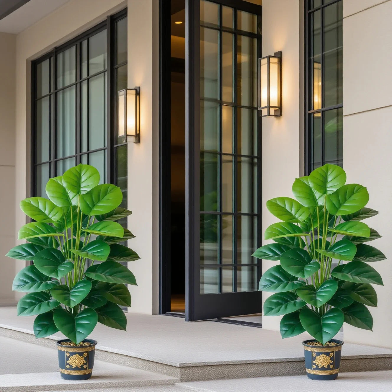 Large Artificial Pothos Plant with 24 Leaves, Tall Faux Greenery in Pot for Indoor Outdoor Decor, Perfect for Living Room, Offic
