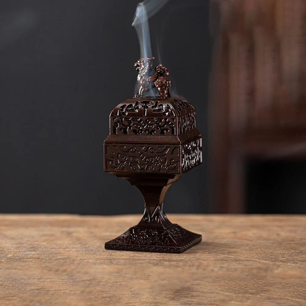 Durable Square Incense Stick Burner Pi Xiu Hollowed Out Aroma Burner Small Incense Censer Home Ornament
