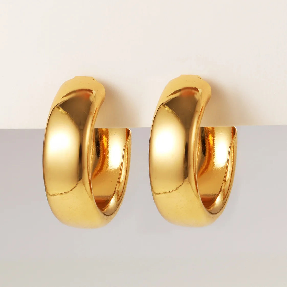 Elegant Retro Thick Round Circle Earrings for Women Simple Metal  Big Hoop Earrings Wedding Engagement Aesthetic Jewelry
