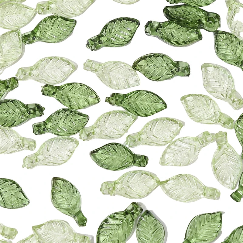 10/50Pcs Acrylic Mini Tree Leaf Beads Unique Loose Beads Handmade DIY Making Jewelry Earrings Necklace Accessories Materials
