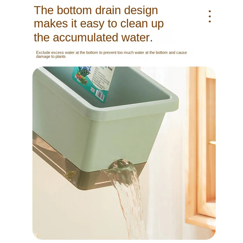 Self-watering planter for indoor and balcony vegetable growing, Suitable for cuttings, seedlings, herbs, African violets
