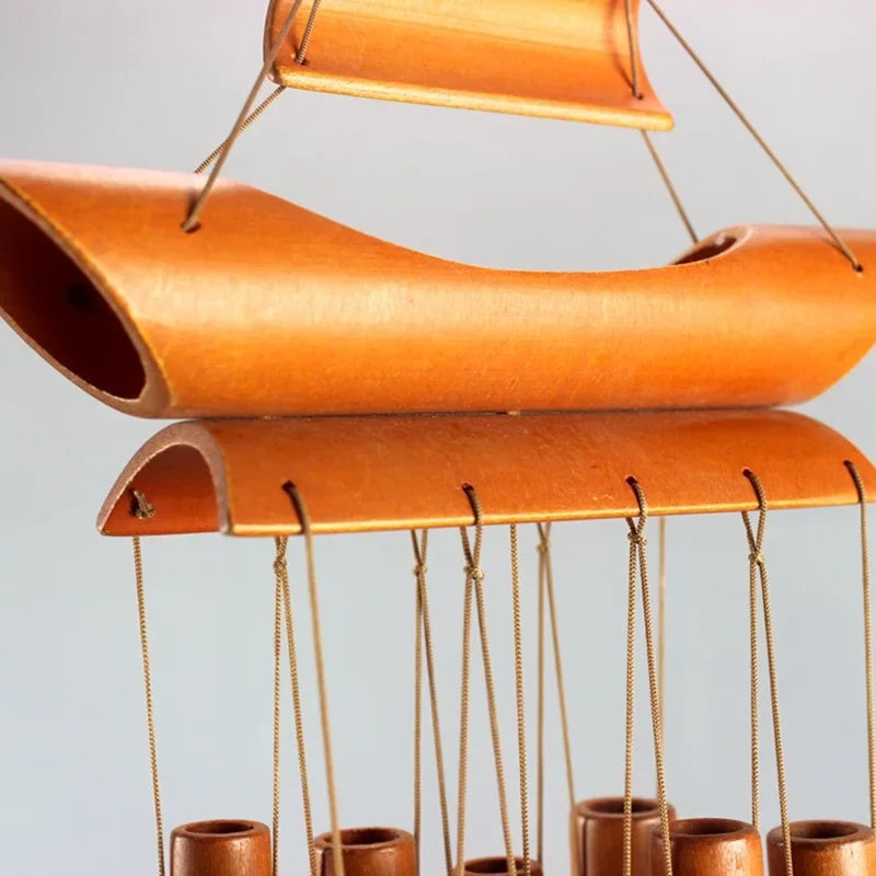 Natural Wind Chimes Handmade Tubes Bamboo Bell Outdoor Yard Garden Windchime Crafts  Indoors Pendant Balcony Home Hotel Decor