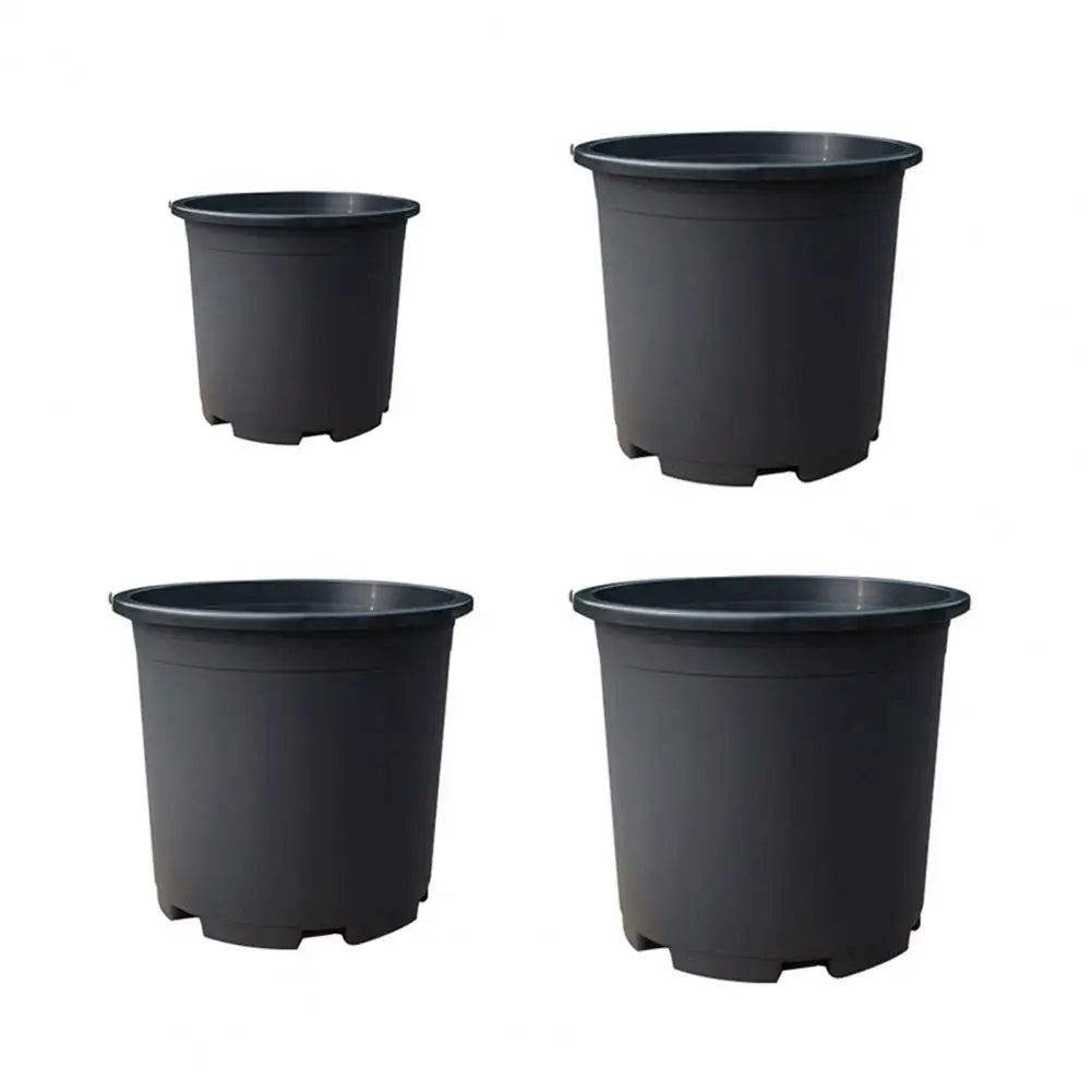 Indoor Plant Pot Black Plastic Flowerpot Planter with Drainage Holes Reinforced Rim Nursery Container Gallon Planter Pot