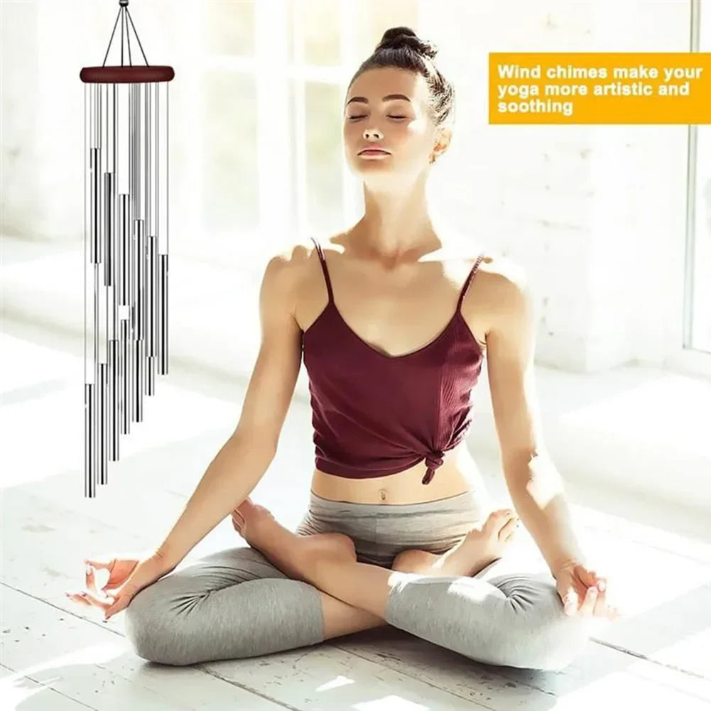 Musical Wind Chime Pipes 12Tubes Wind Chimes Gold/silver Bells Decora For Garden Living Bedroom Coffee Shop Wind Chimes Tubes US