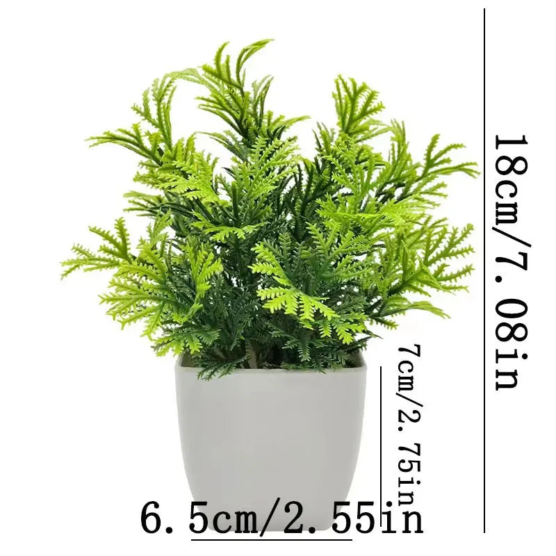 Artificial Bonsai Green Fake Plant Potted Plants Indoor and Outdoor Home Bedroom Decorations Living Room and Bedroom Decoration
