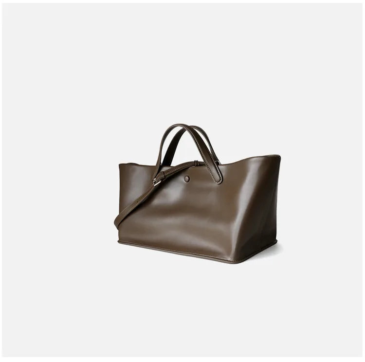 2026 New Arrival Genuine Leather Casual Totes High Quality Women Shoulder Crossbody Bags Ladies Large Versatile Handbags Coffee