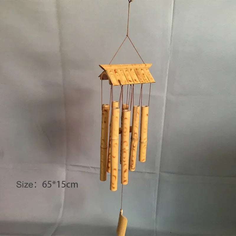 Natural Wind Chimes Handmade Tubes Bamboo Bell Outdoor Yard Garden Windchime Crafts  Indoors Pendant Balcony Home Hotel Decor