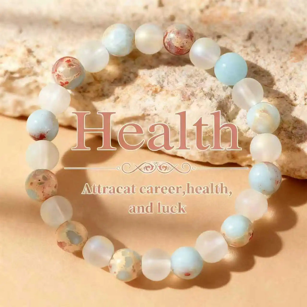 Halo Quartz and Ocean Sediment Beaded Bracelet Unisex Shoushan Stone Refreshing Purifying Magnetic Field jewelry beads
