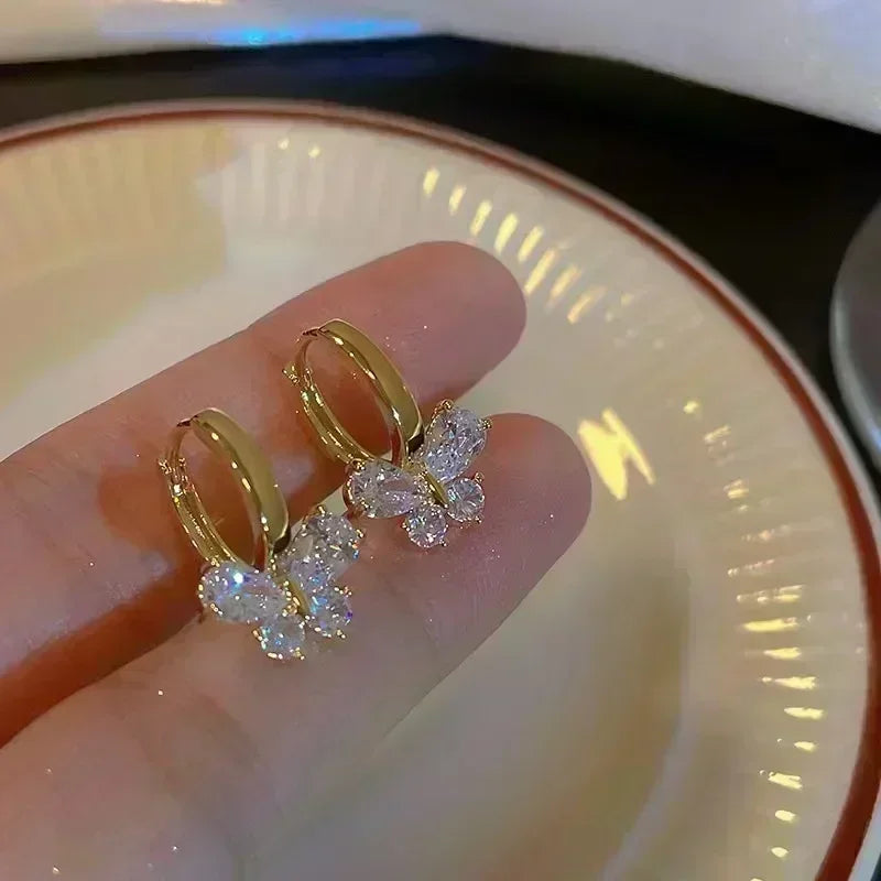 Fashion Korean Women Retro Drip Glaze Red Flower Earrings Women for Delicate Earrings Luxury Couple Engagement Jewelry Gift
