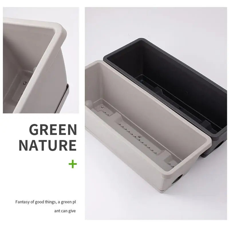 Indoor Self Absorbing Flower Pot For Vegetables Compact With Drainage Tray For Office Windowsill Or Home Decor