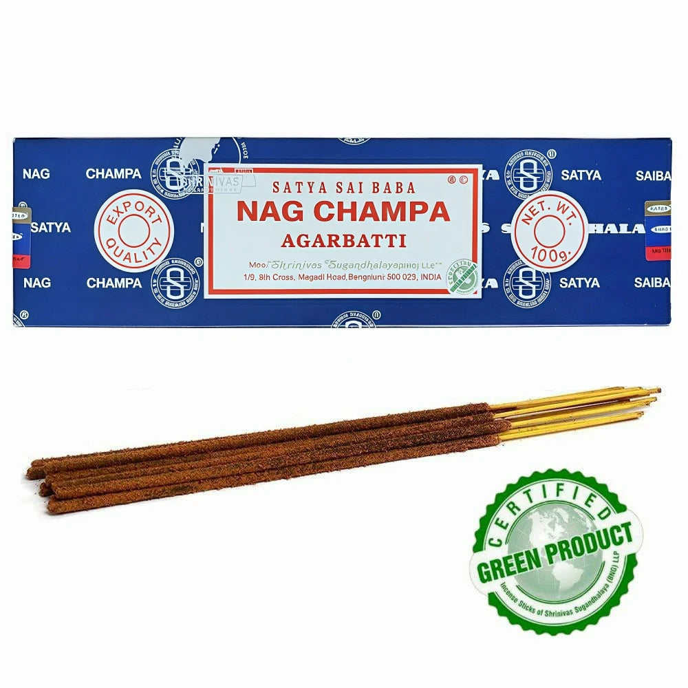 Satya Sai Baba Nag Champa Incense Sticks, 15-gram/40-gram/100-gram(Pack of 1)