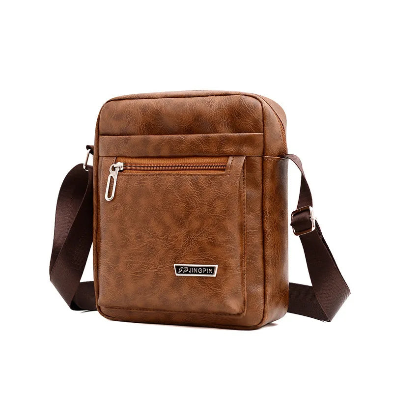 Men's PU Leather Crossbody Shoulder Bags High quality Tote Fashion Business Man Messenger Bag  Leather Bags fanny pack