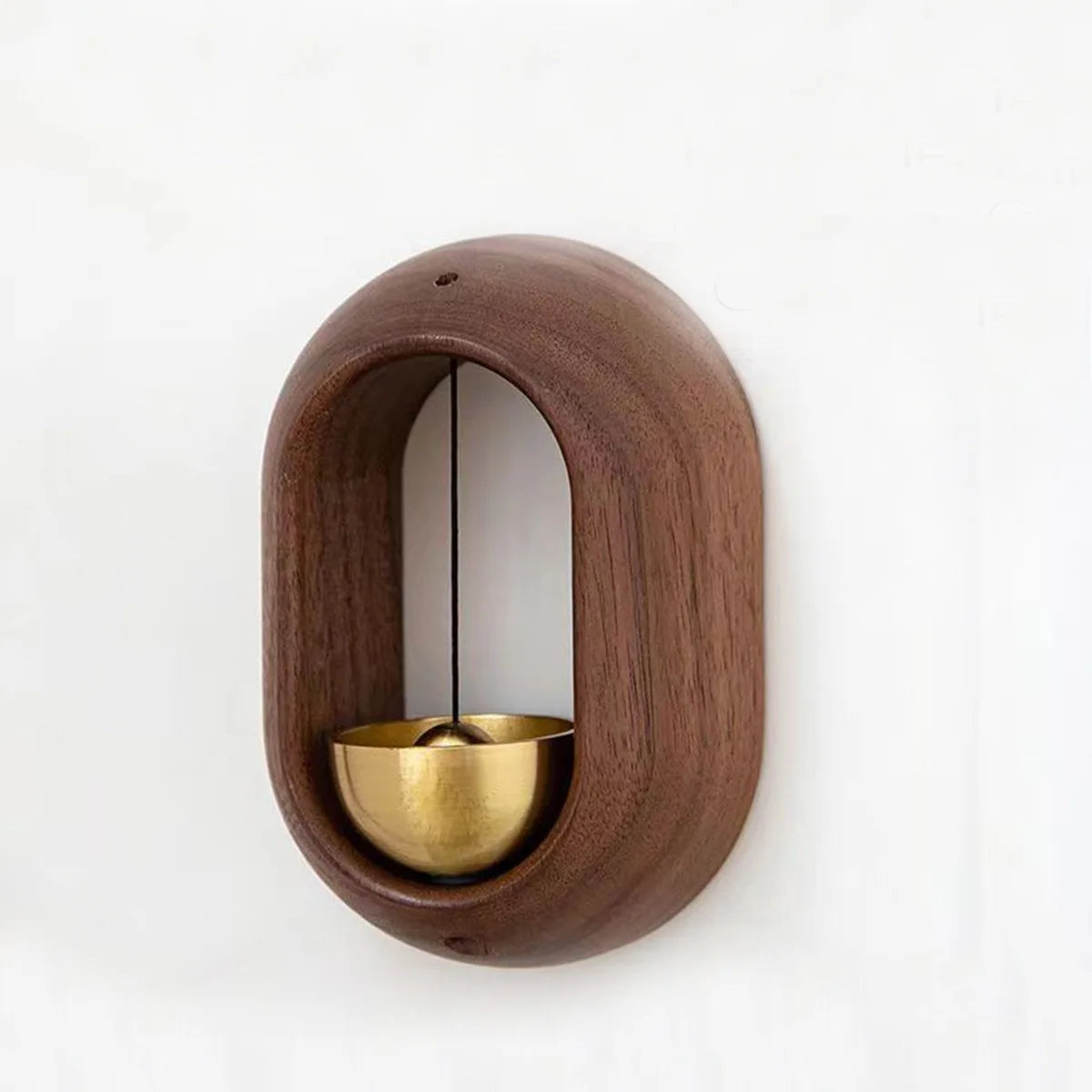 Magnetic Wood Doorbell Chime Hanging Wooden Wind Chimes Copper Bell Walnut Windbell Doorbells Vintage Door Bell Home Decorations