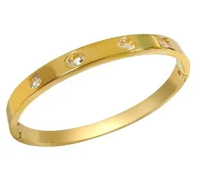 Bamboo Beads Punk Gold Plated Bangle for Women Men Trendy Stainless Steel Metal Bracelets Geometric Round Bead Jewelry Accessory