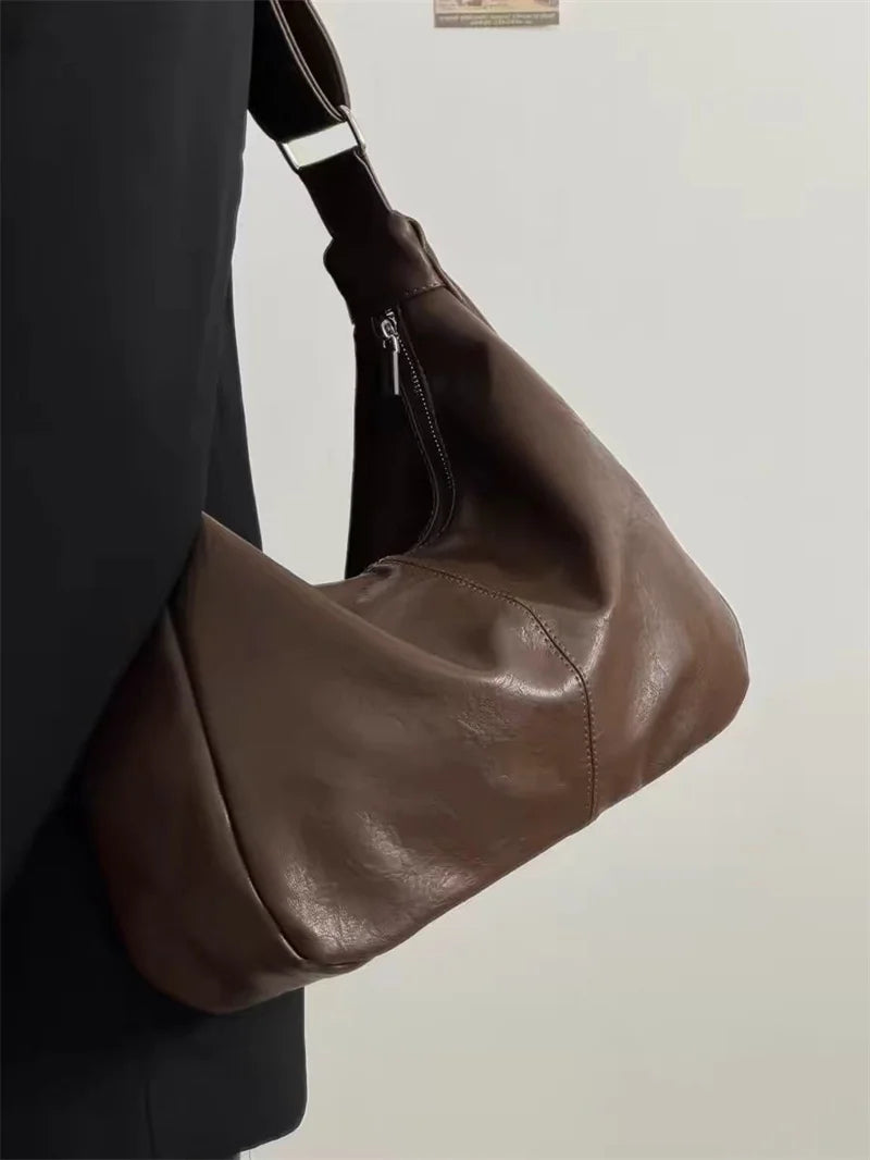 Fashion Soft PU Leather Tote Bags for Women Trend Female Simple Large High Capacity Shoulder Women Handbags Messenger Bags