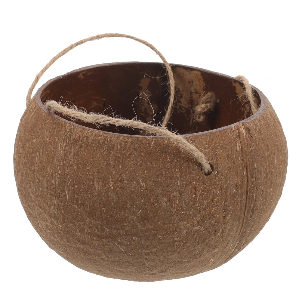 Hanging Coconut Shell Planter Indoor Plants Balcony Flower Pot Home Decor Multifunctional Versatile Sturdy Rope Design