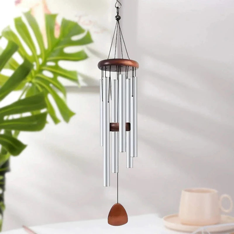 Gift of Tranquility 26 Inch Classic Wind Chime with Wooden Tag, Aluminum Pipes for Gentle Tones, Ideal Balcony Decoration Gift