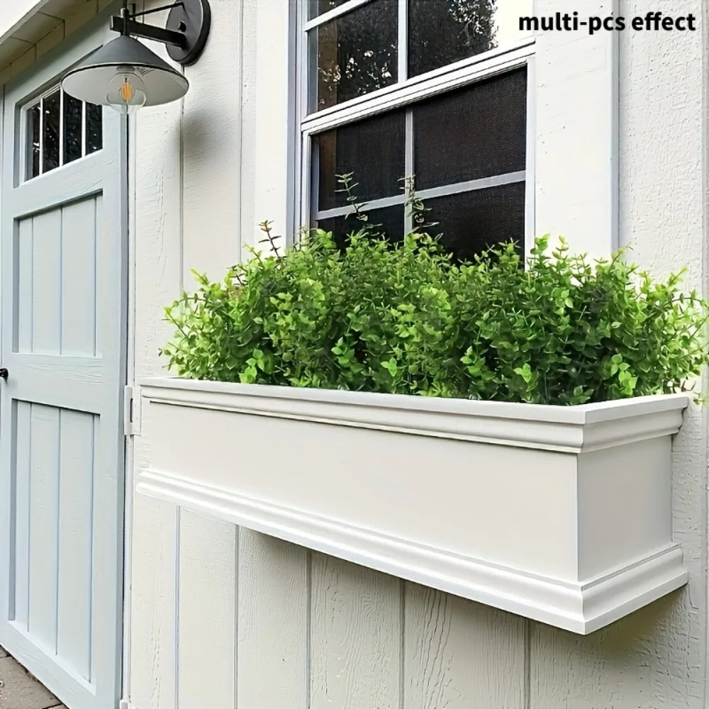 20PC Outdoor Artificial Green Plant UV-Resistant Simulated School Tree Shrubs Artificial Greenery Eucalyptus Suitable for Indoor