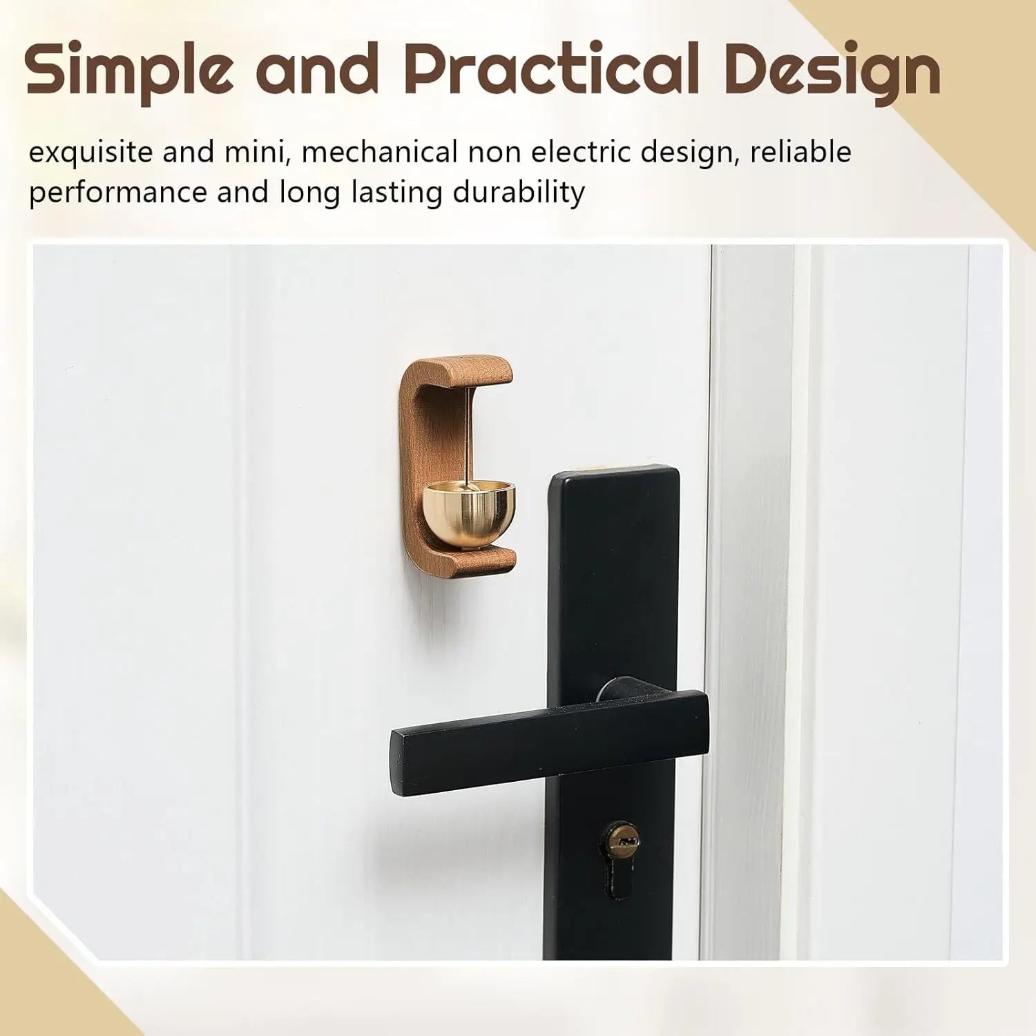 Magnetic Wood Doorbell Chime Hanging Wooden Wind Chimes Copper Bell Walnut Windbell Doorbells Vintage Door Bell Home Decorations