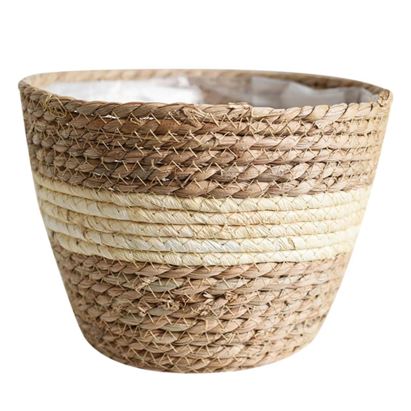 Seagrass Basket Planters Rattan Flower Basket Indoor Outdoor Plant Containers Home Decoration Flower Handmade Basket