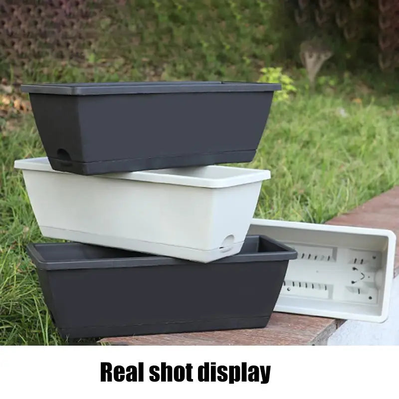 Indoor Self Absorbing Flower Pot For Vegetables Compact With Drainage Tray For Office Windowsill Or Home Decor