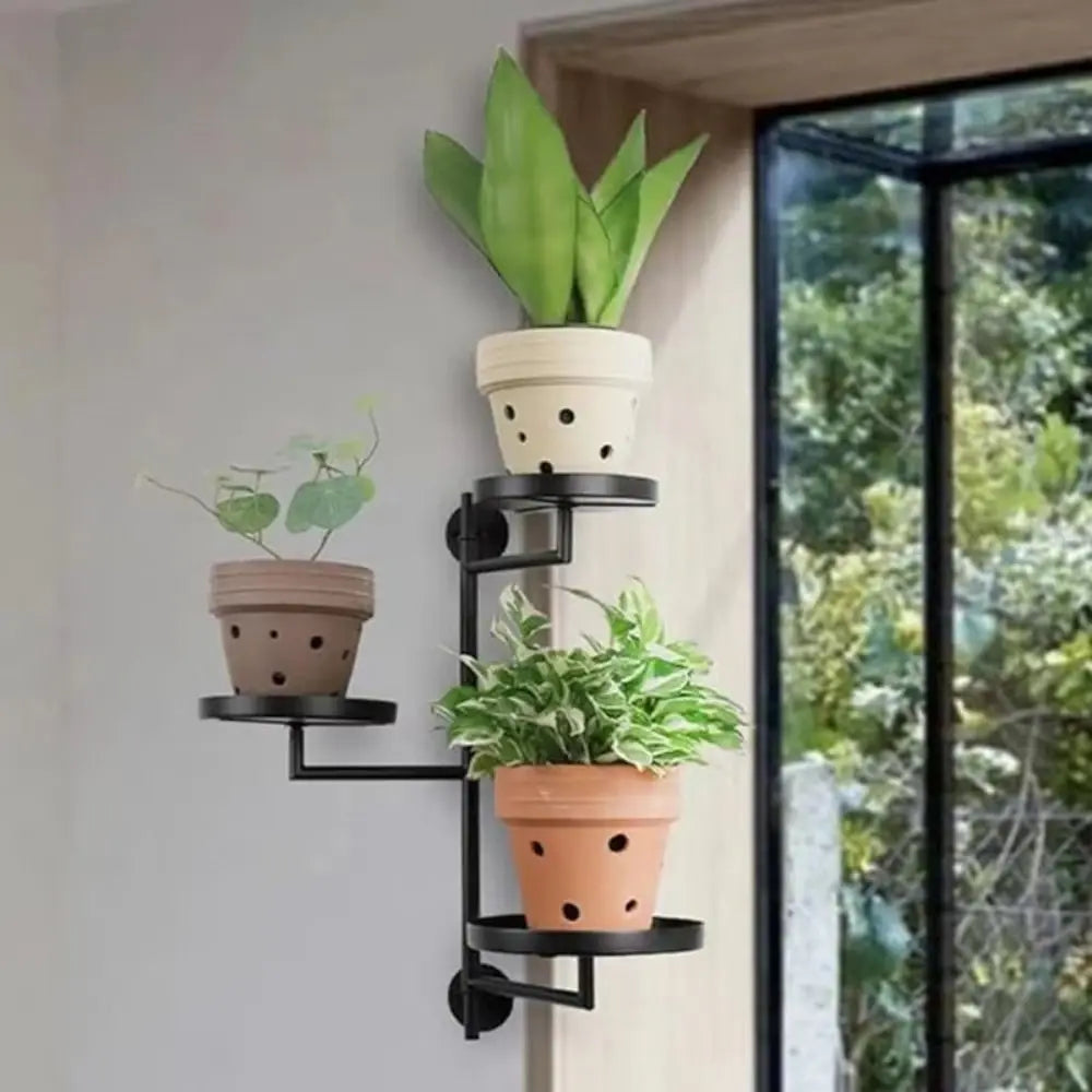 Green Plant Potted Rotating window plant stand Waterproof Simple Three layers of plant support Creative Indoor plant shelf Home