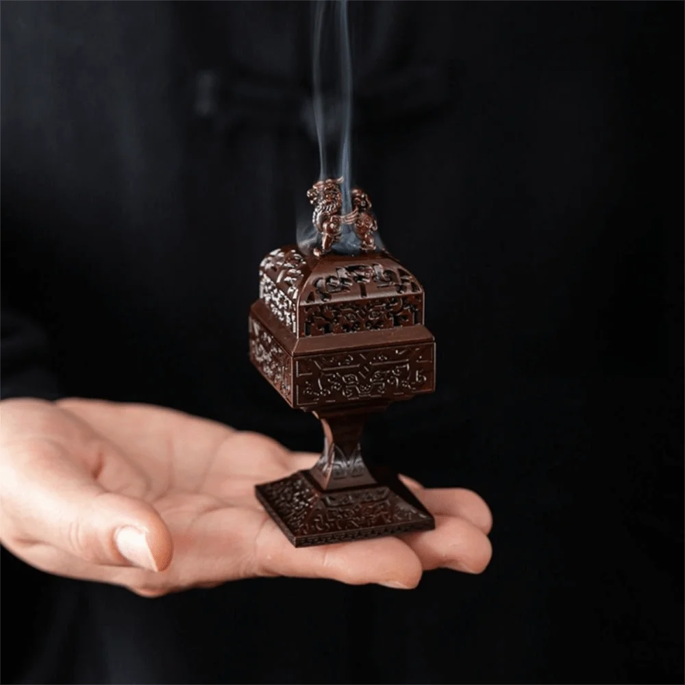 Durable Square Incense Stick Burner Pi Xiu Hollowed Out Aroma Burner Small Incense Censer Home Ornament