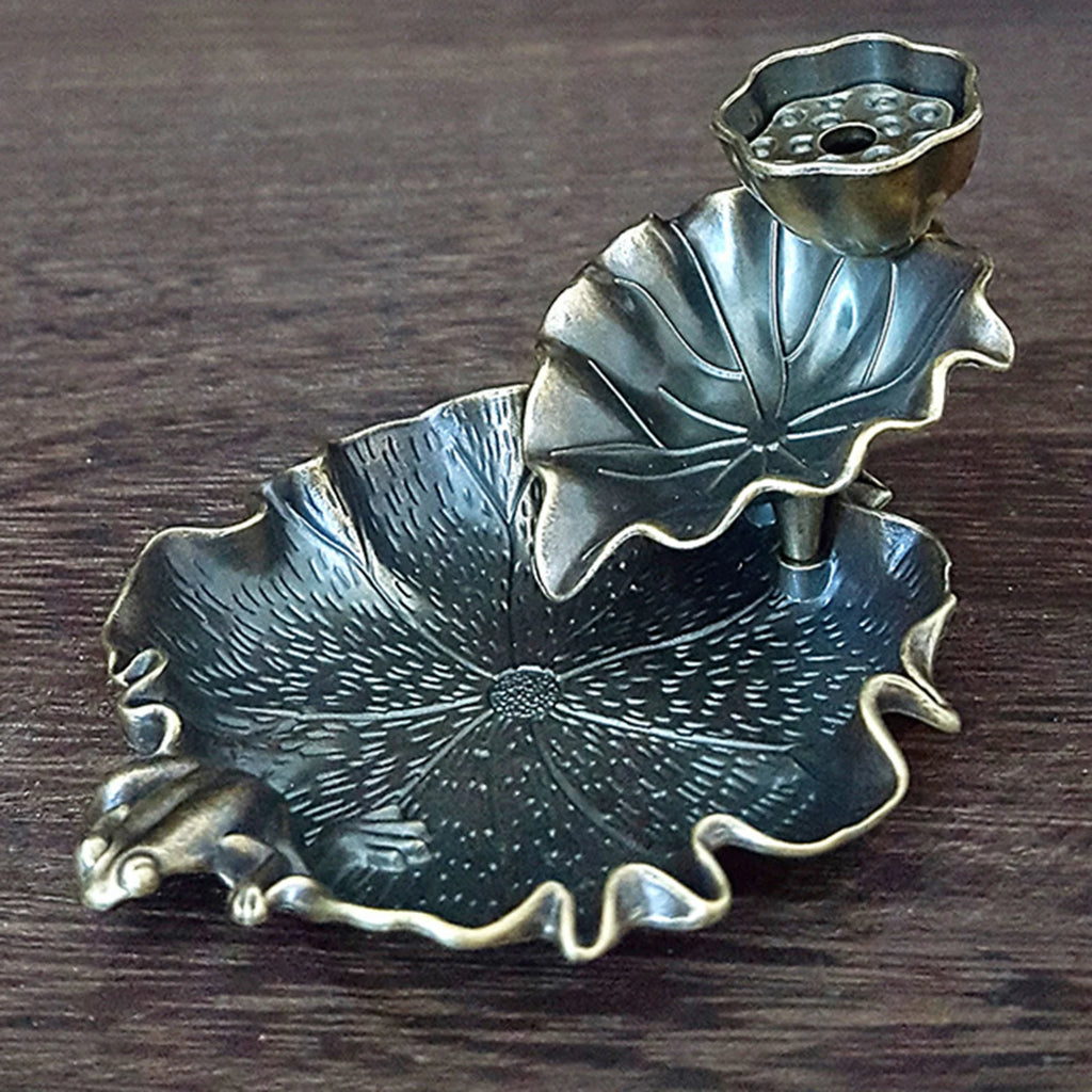 Incense Waterfall Incense Cone Holder Frog or Fish Backflow Insense Holder Creative Metal Incense Holder Ornament Home Decor