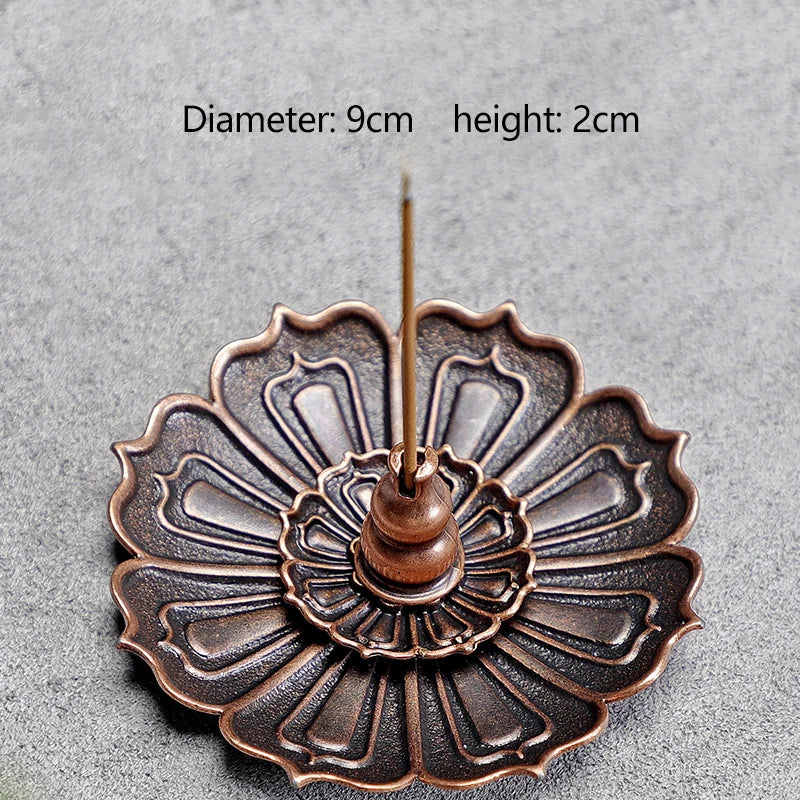 Golden Leaf Flower Pear Wood Lotus Flower Stick Incense Burner Creative Crafts Decoration Incense Holder Office Tea Ceremony