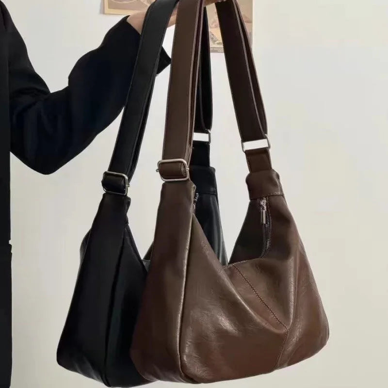 Fashion Soft PU Leather Tote Bags for Women Trend Female Simple Large High Capacity Shoulder Women Handbags Messenger Bags