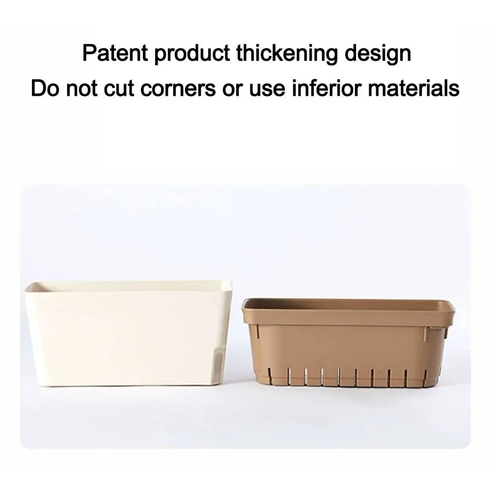 Modern Stylish Double Layer Flower Pot Rectangular Indoor Flower Planter Box Self Watering Plant Pot Hydroponics Planter