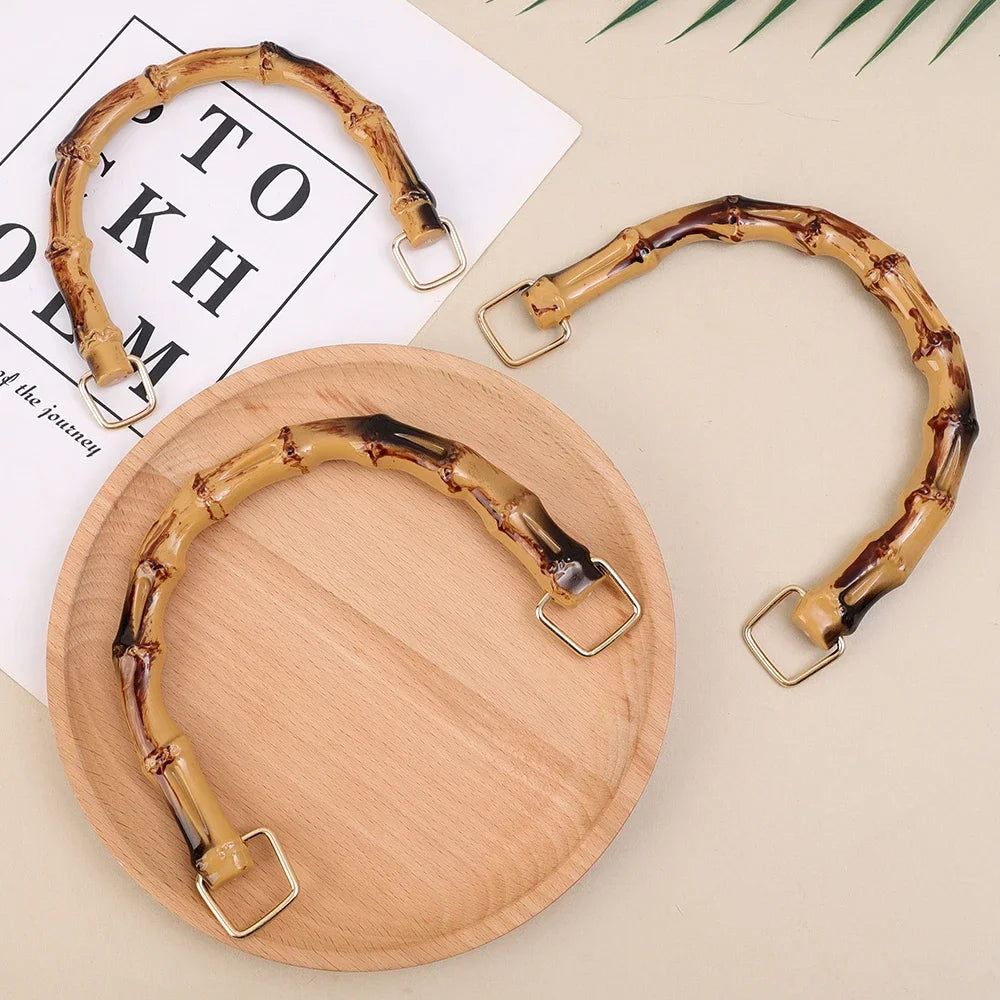Vintage Women Bamboo Handles Purses Hand Bags U Shape Bag Strap for DIY bag Accessories Highquality Plastic Handle Replacement