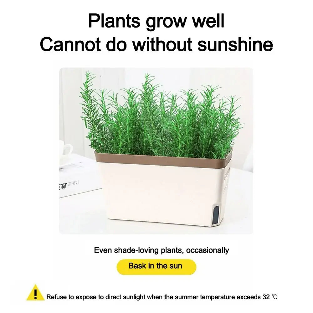 Modern Stylish Double Layer Flower Pot Rectangular Indoor Flower Planter Box Self Watering Plant Pot Hydroponics Planter