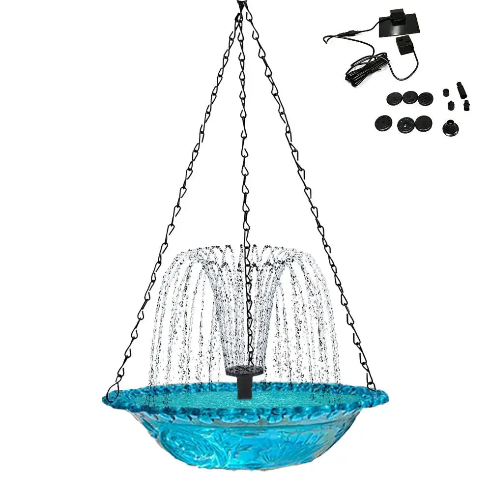 Waterfall Hanging Bird Bath Fountain Garden Courtyard Terrace With Fountain Bird Bathroom With Hook Bird Drinking Tray Outside